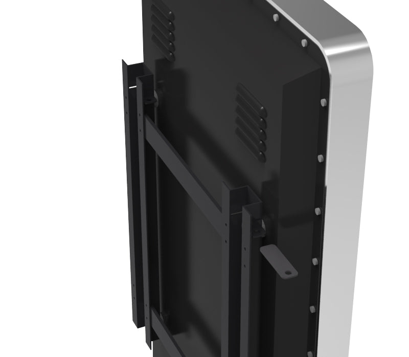 Outdoor LCD display by Add Vision mounted outdoors with a sleek white background, showcasing bright, high-resolution screen technology.
